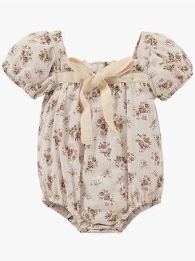 Amazon Cream Floral Baby One-Piece Bodysuit